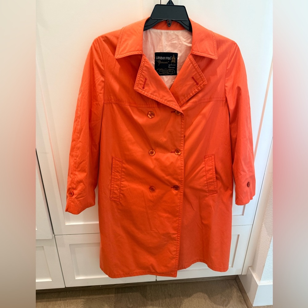 London Fog Women's Orange Trench Coat size Large